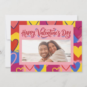 Pop Art Painterly Valentine's Day Postcard