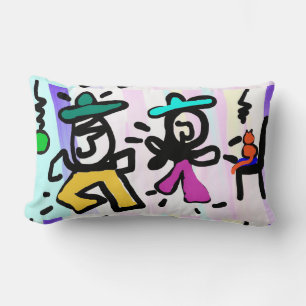 Pop Art Painting Dancing! Lumbar Cushion