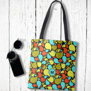 Pop Art Paisley Monogram Tote Bag