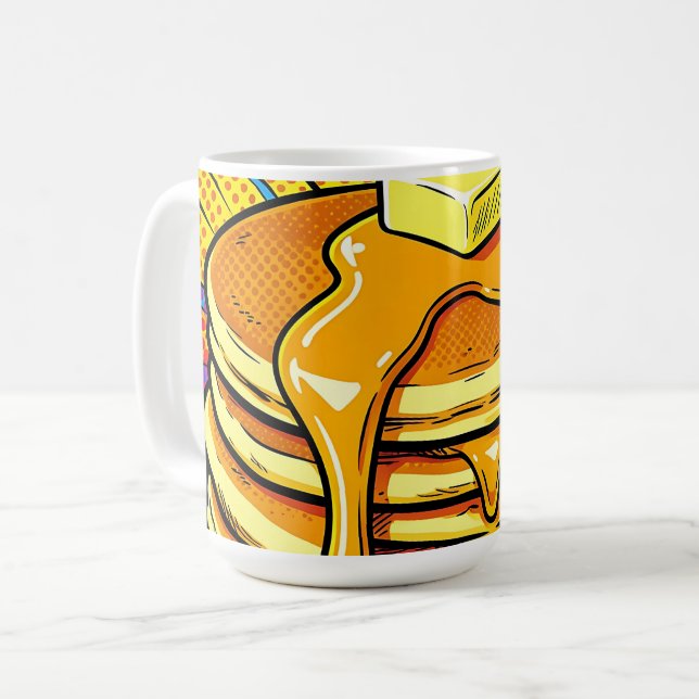 Pop Art Pancake Stack Syrup Coffee Mug (Front Left)