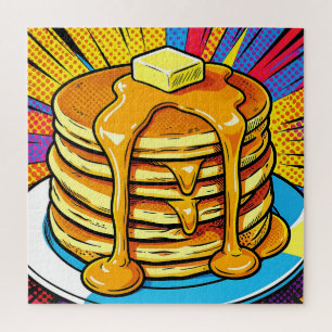 Pop Art Pancake Stack Syrup Jigsaw Puzzle