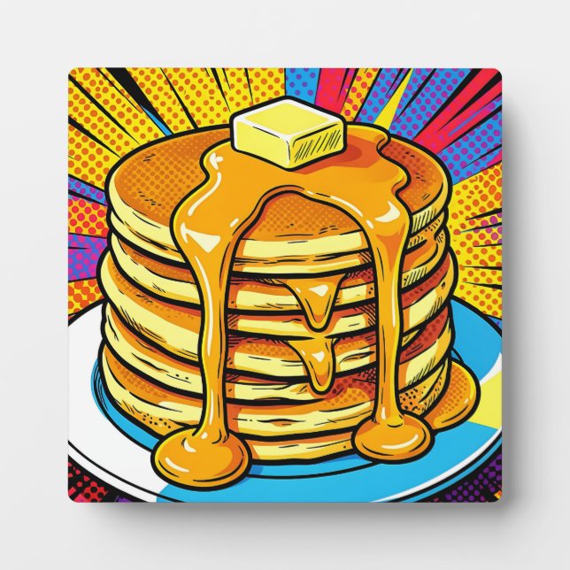 Pop Art Pancake Stack Syrup Plaque (Front)