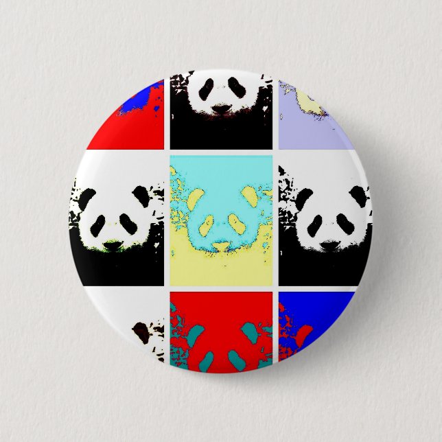 Pop Art Panda 6 Cm Round Badge (Front)