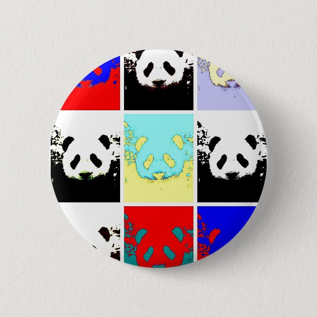 Pop Art Panda 6 Cm Round Badge (Front)