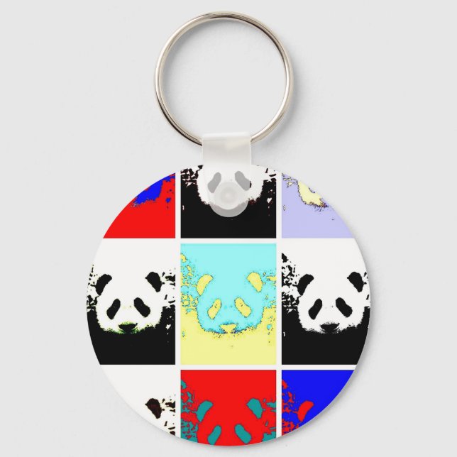 Pop Art Panda Key Ring (Front)