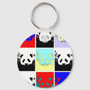 Pop Art Panda Key Ring