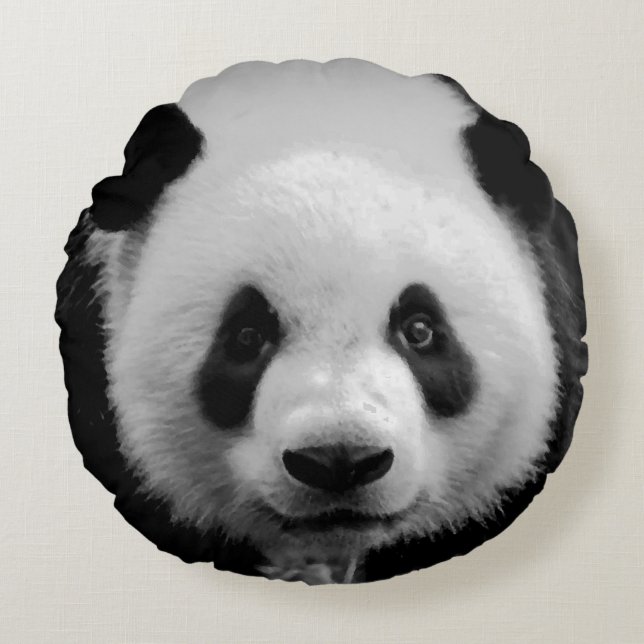 Pop Art Panda Round Cushion (Front)