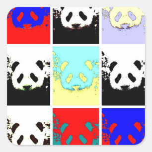 Pop Art Panda Square Sticker