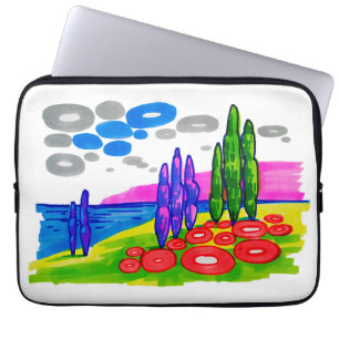 Pop Art Paradise – Bold Graphic Landscape Laptop Sleeve