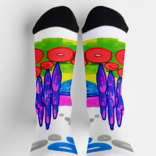 Pop Art Paradise – Bold Graphic Landscape Socks