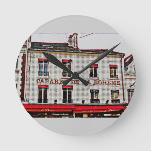 Pop Art Paris Round Clock