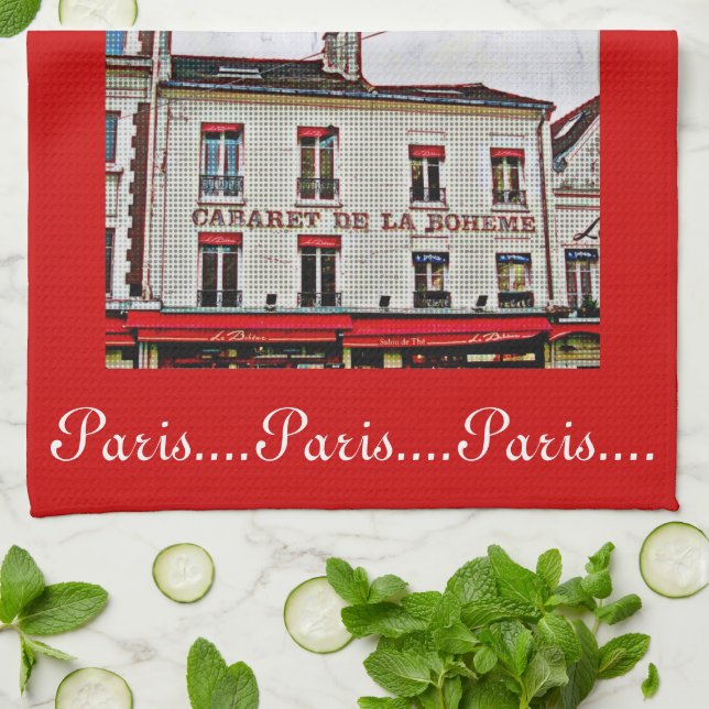 Pop Art Paris Tea Towel (Folded)