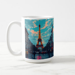 Pop Art Paris – Vibrant Retro Cityscape Coffee Mug