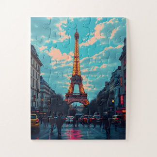 Pop Art Paris – Vibrant Retro Cityscape Jigsaw Puzzle