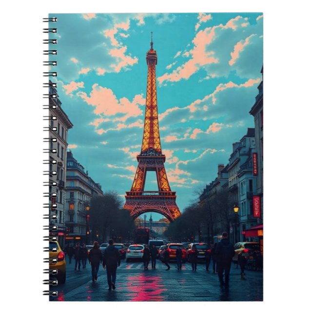 Pop Art Paris – Vibrant Retro Cityscape  Notebook (Front)