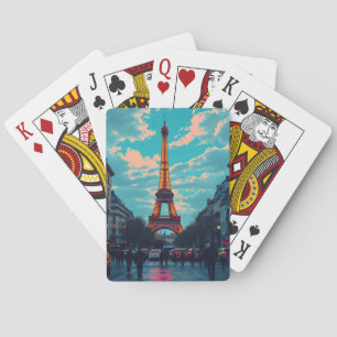 Pop Art Paris – Vibrant Retro Cityscape Playing Cards