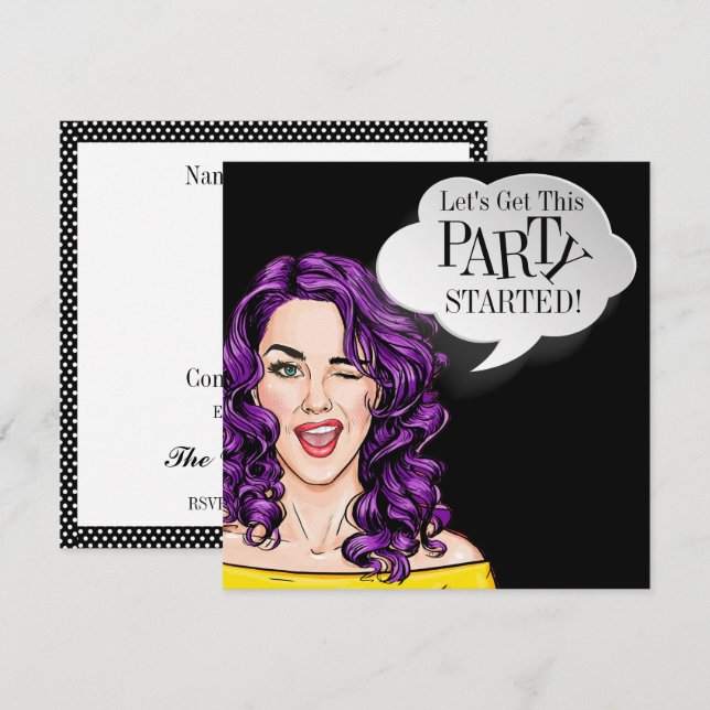 Pop Art PARTY Invitation (Front/Back)
