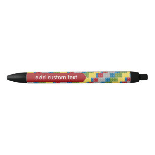 Pop Art Pattern Colourful Bricks for Boys Black Ink Pen