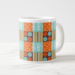 Pop-art pattern - sewing large coffee mug
