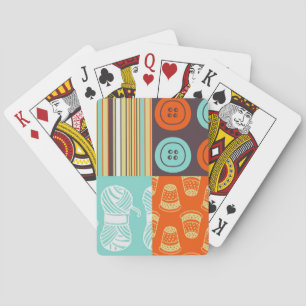 Pop-art pattern - sewing playing cards
