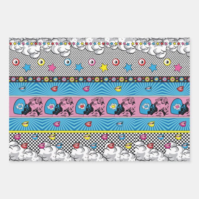Pop Art Pattern  Wrapping Paper Sheet (Front)