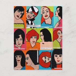 Pop Art People collage Postcard