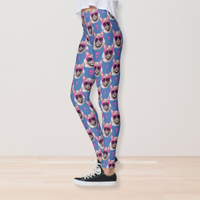 Pop Art Persian Cat with Sunglasses Leggings (Creator Uploaded)