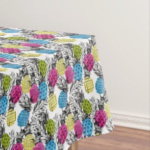 Pop Art Pineapples And Palm Leaves 2 Tablecloth