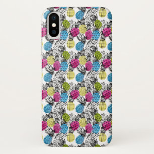 Pop Art Pineapples And Palm Leaves iPhone X Case