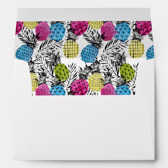 Pop Art Pineapples And Palm Leaves Envelopes (Back (Bottom))