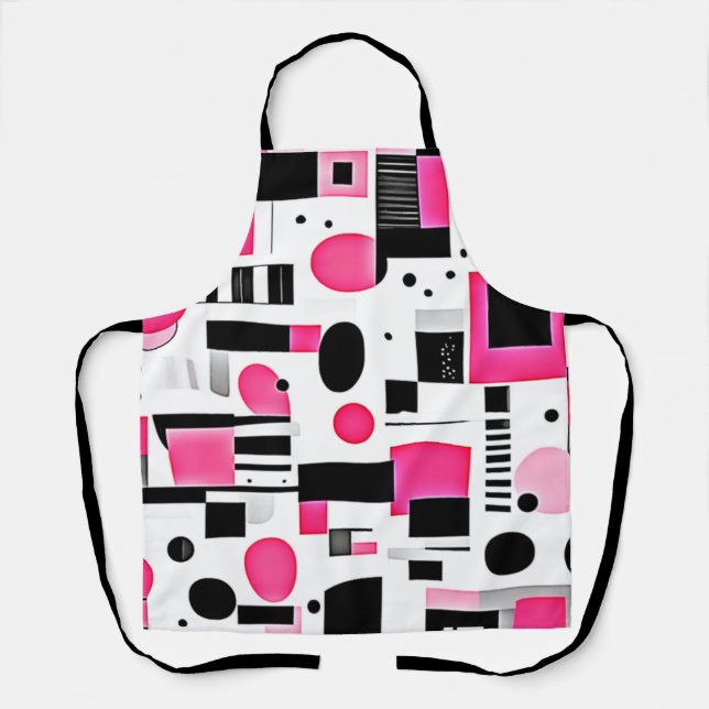 Pop Art Pink Geometry Design Apron (Front)