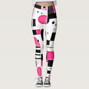 Pop Art Pink Geometry Design Leggings