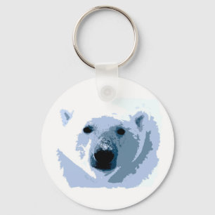 Pop Art Polar Bear Key Ring