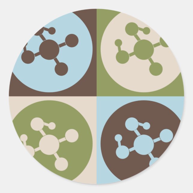 Pop Art Polymer Chemistry Classic Round Sticker (Front)