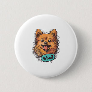 Pop Art Pomeranian � Retro Comic Dog 6 Cm Round Badge