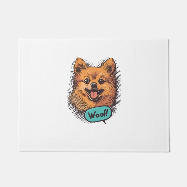 Pop Art Pomeranian � Retro Comic Dog Doormat (Front)