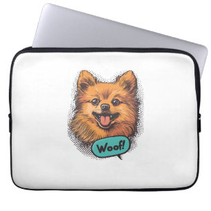 Pop Art Pomeranian � Retro Comic Dog Laptop Sleeve