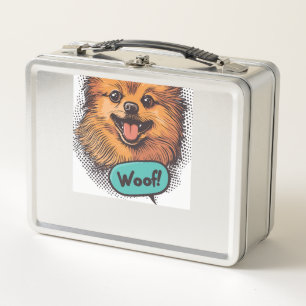 Pop Art Pomeranian � Retro Comic Dog Metal Lunch Box