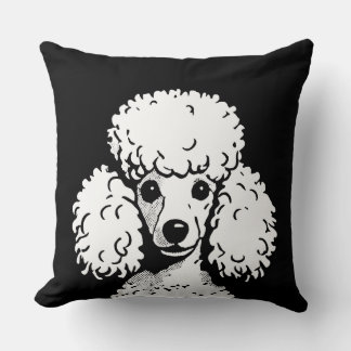 Pop Art Poodle Black & White Chic Aesthetic Cushion