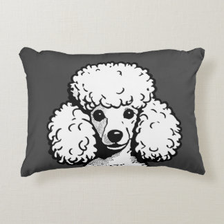 Pop Art Poodle Grey & White Chic Aesthetic Throw  Decorative Cushion