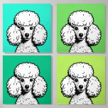 Pop Art Poodle In Shades Of Green Foam Core Photo Tile<br><div class="desc">Pop Art Poodle In Shades Of Green Photo Tile</div>