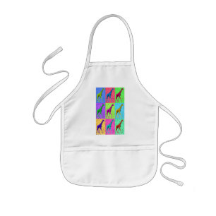 Pop Art Popart Walking Giraffe Multi-Colour Kids Apron
