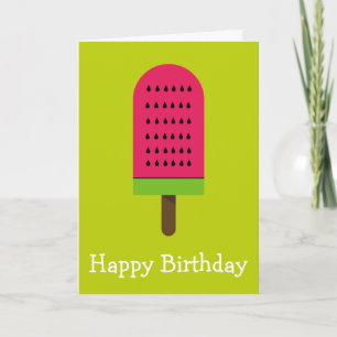 Pop Art popsicle fruity watermelon birthday Card