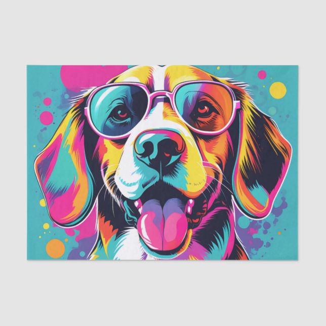 Pop Art Portrait Beagle Tissue Paper (Front)