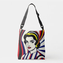 Pop Art Portrait Cross-Body Tote