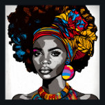 Pop Art Portrait of an African Girl from the 80s Poster<br><div class="desc">"Experience the Essence of 80s Culture with this Bold and Vibrant Pop Art Portrait. This unique artwork captures the iconic fashion and personal style of the era, with bold strokes and bright colours that make it a must-have addition to any pop art collection. Don't miss your chance to own a...</div>