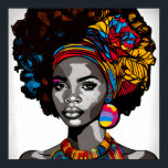 Pop Art Portrait of an African Girl from the 80s Poster<br><div class="desc">"Experience the Essence of 80s Culture with this Bold and Vibrant Pop Art Portrait. This unique artwork captures the iconic fashion and personal style of the era, with bold strokes and bright colours that make it a must-have addition to any pop art collection. Don't miss your chance to own a...</div>