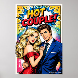 Pop Art Poster "HOT COUPLE!" – Stylish Couple Com