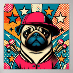 POP-ART PUG LIFE 7 POSTER