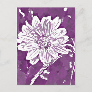 Pop art purple flower postcard